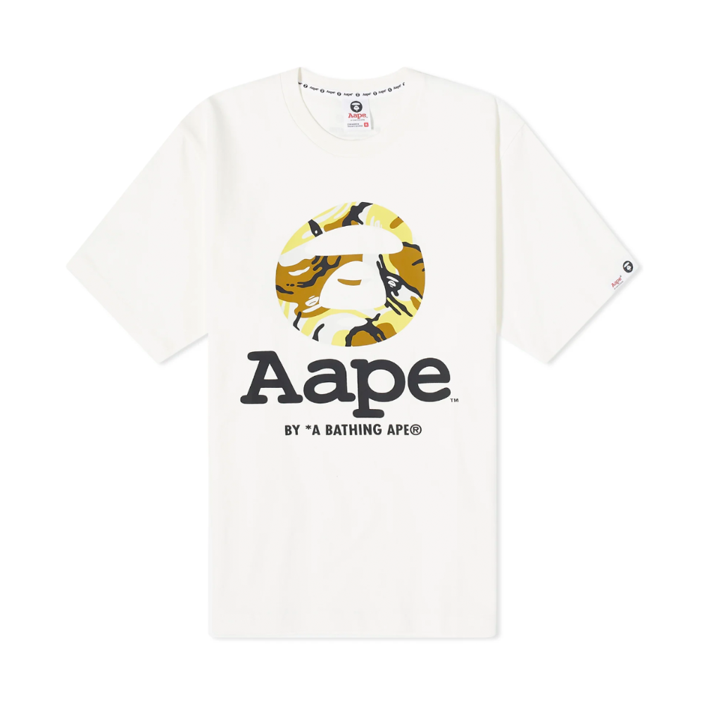 AAPE By A Bathing Ape OG Moonface New Yem Camo T-Shirt Ivory