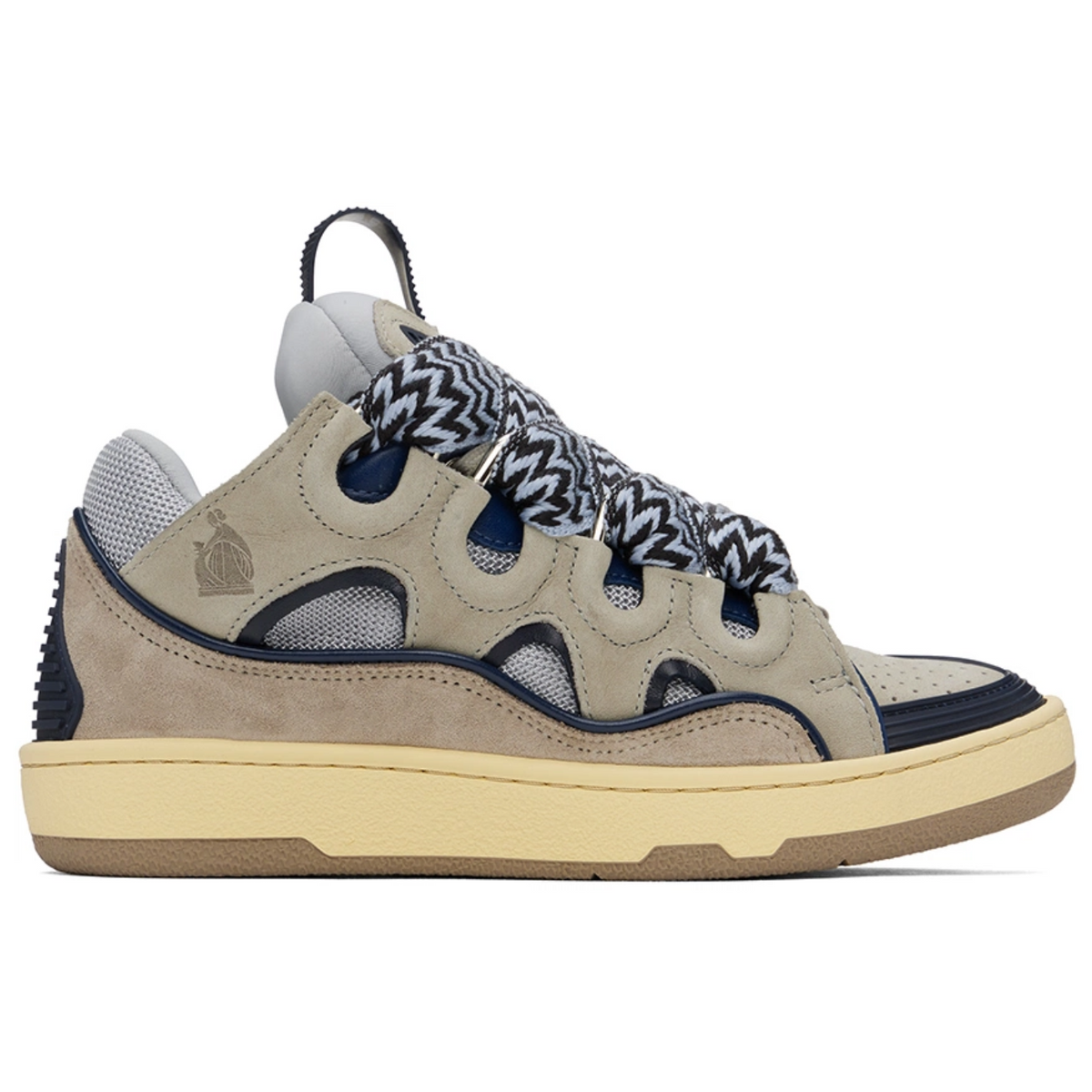 Lanvin Grey Navy Leather Curb Sneakers – Swest Kicks