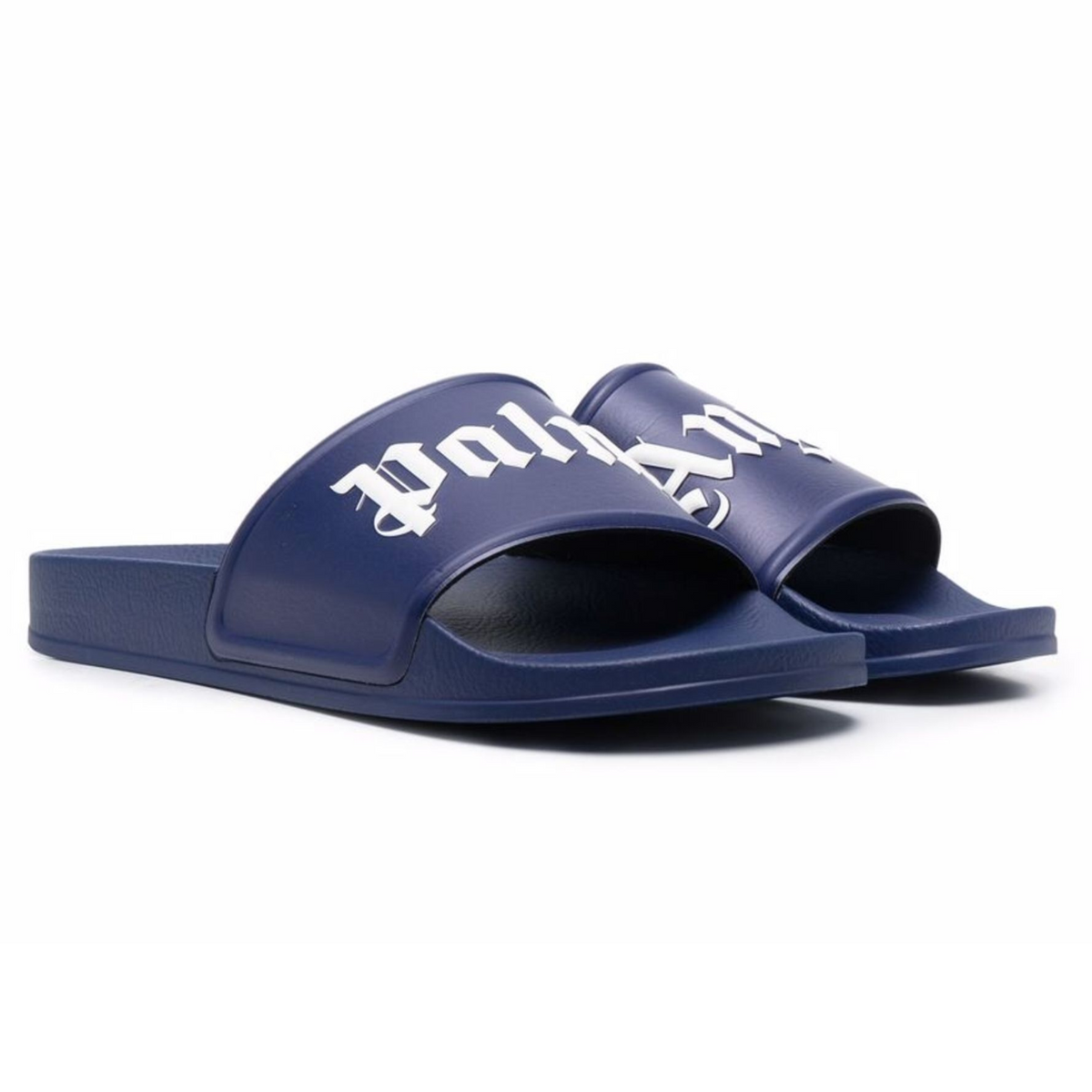 Palm Angels Logo Slides 'Navy Blue' – Swest Kicks Palm Angels Logo Slides 'Navy Blue' – Swest Kicks
