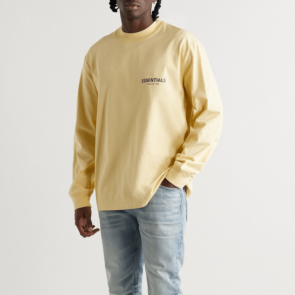 Fear of God ESSENTIALS Appliquéd Logo-Print Long Sleeve Tee - Swest Kicks