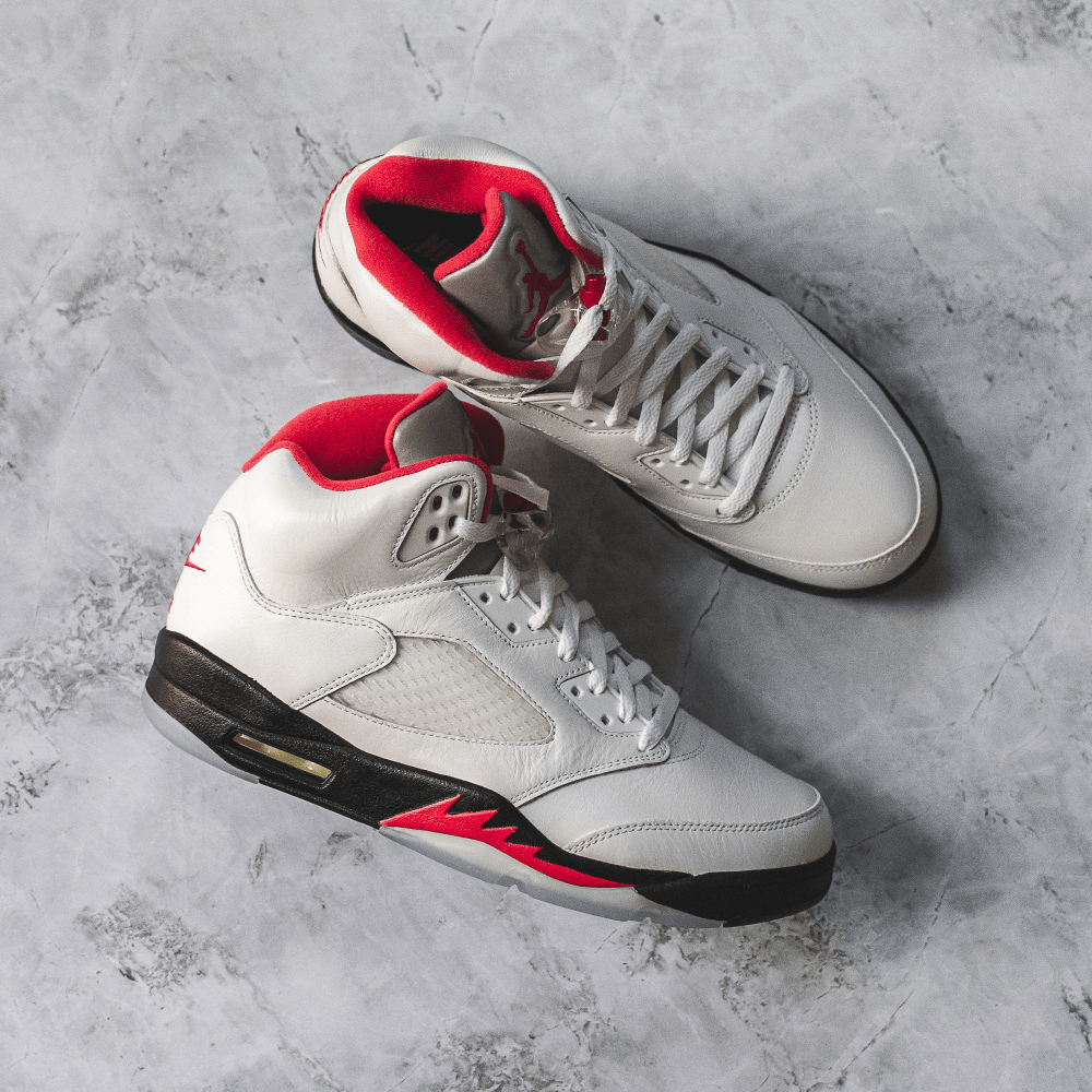 Fire red 5s silver top tongue