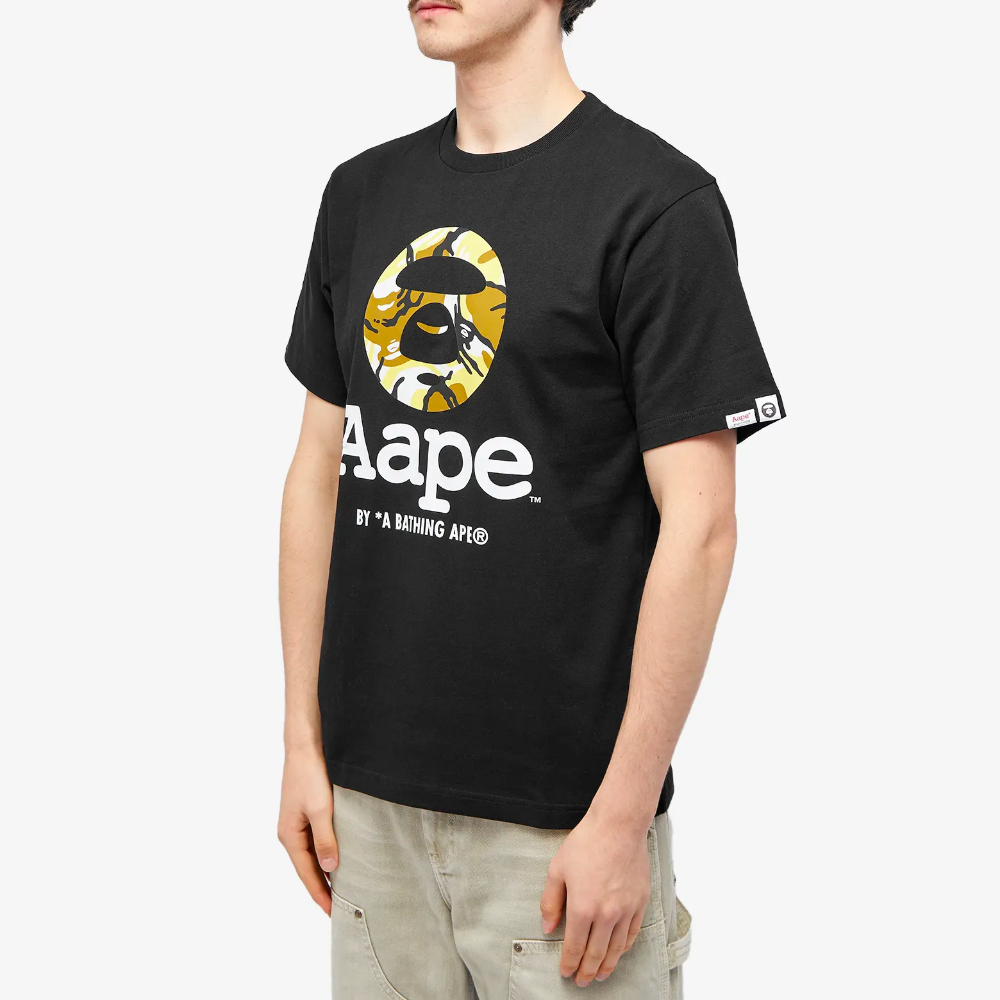 AAPE By A Bathing Ape OG Moonface New Yem Camo T-Shirt Black AAPE By A Bathing Ape OG Moonface New Yem Camo T-Shirt Black