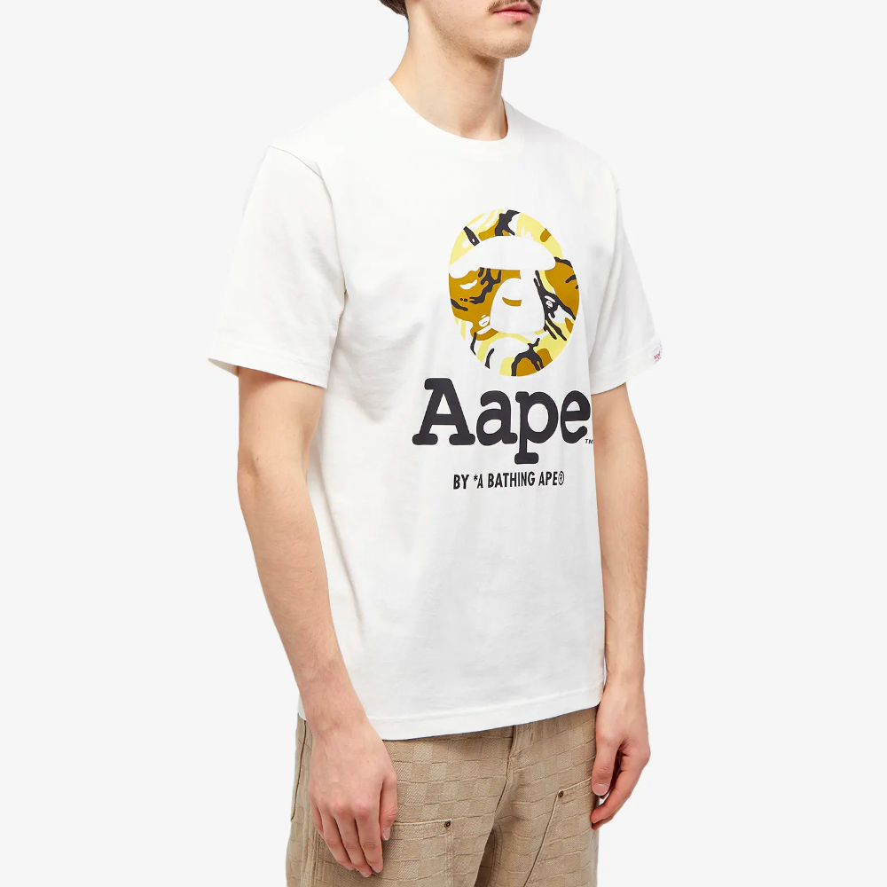 AAPE By A Bathing Ape OG Moonface New Yem Camo T-Shirt Ivory AAPE By A Bathing Ape OG Moonface New Yem Camo T-Shirt Ivory