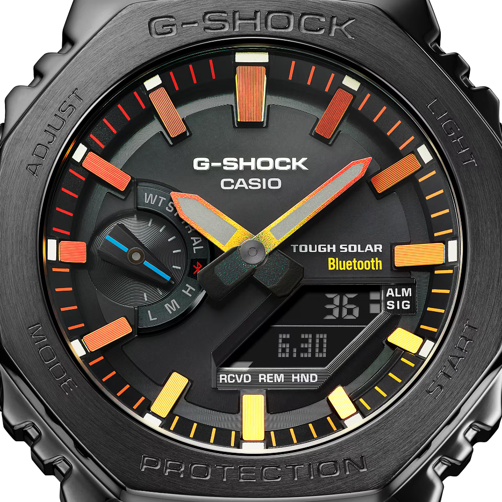 Casio G-SHOCK Full Metal Ana-Digi Watch 'Black Orange Yellow