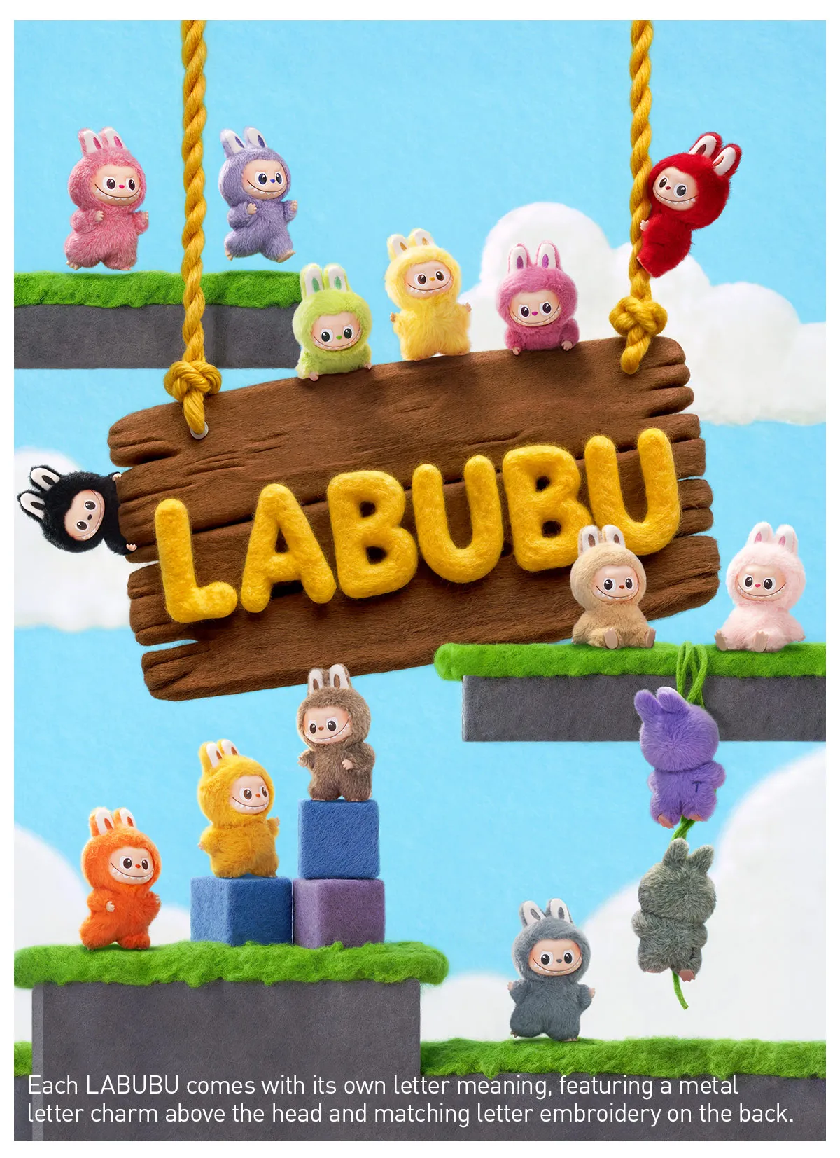 POP MART THE MONSTERS Mini Labubu - Pin for Love Series Plush
