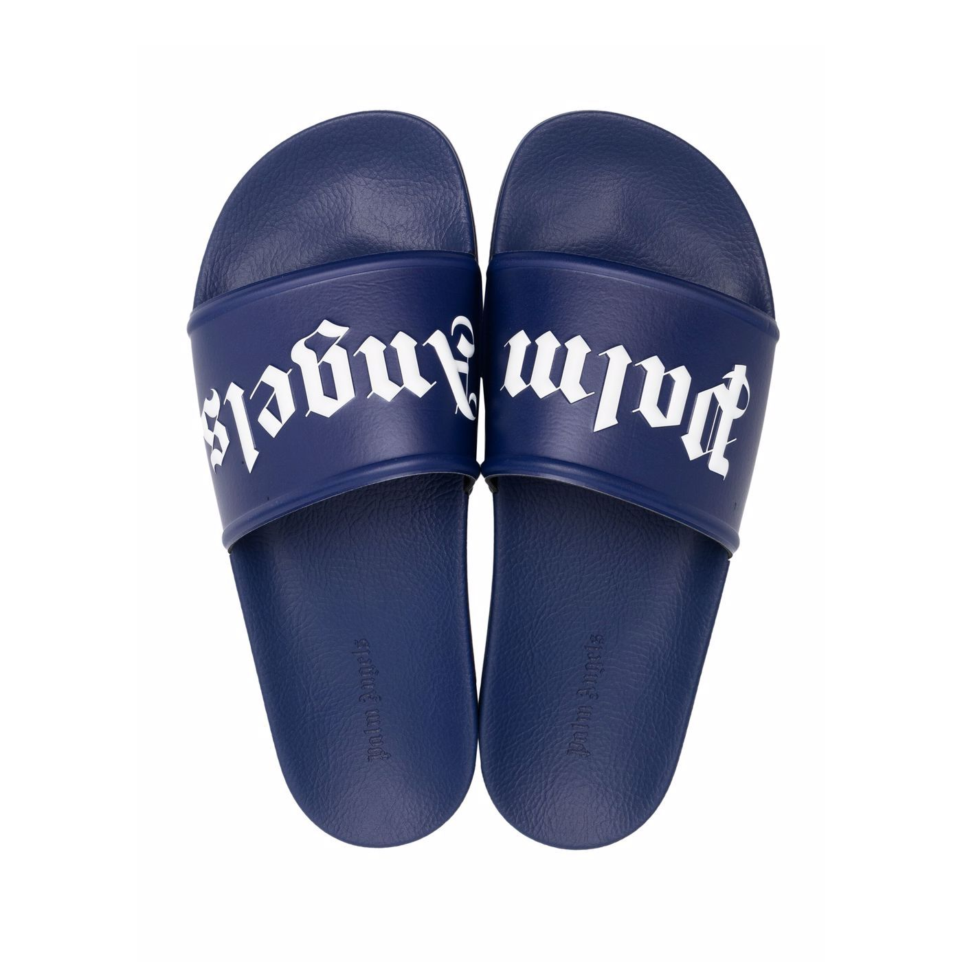 Palm Angels Logo Slides 'Navy Blue' – Swest Kicks Palm Angels Logo Slides 'Navy Blue' – Swest Kicks