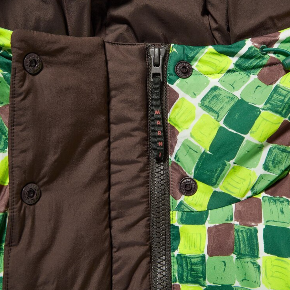 Uniqlo Marni Down Oversized Hooded Coat Marni Green Print