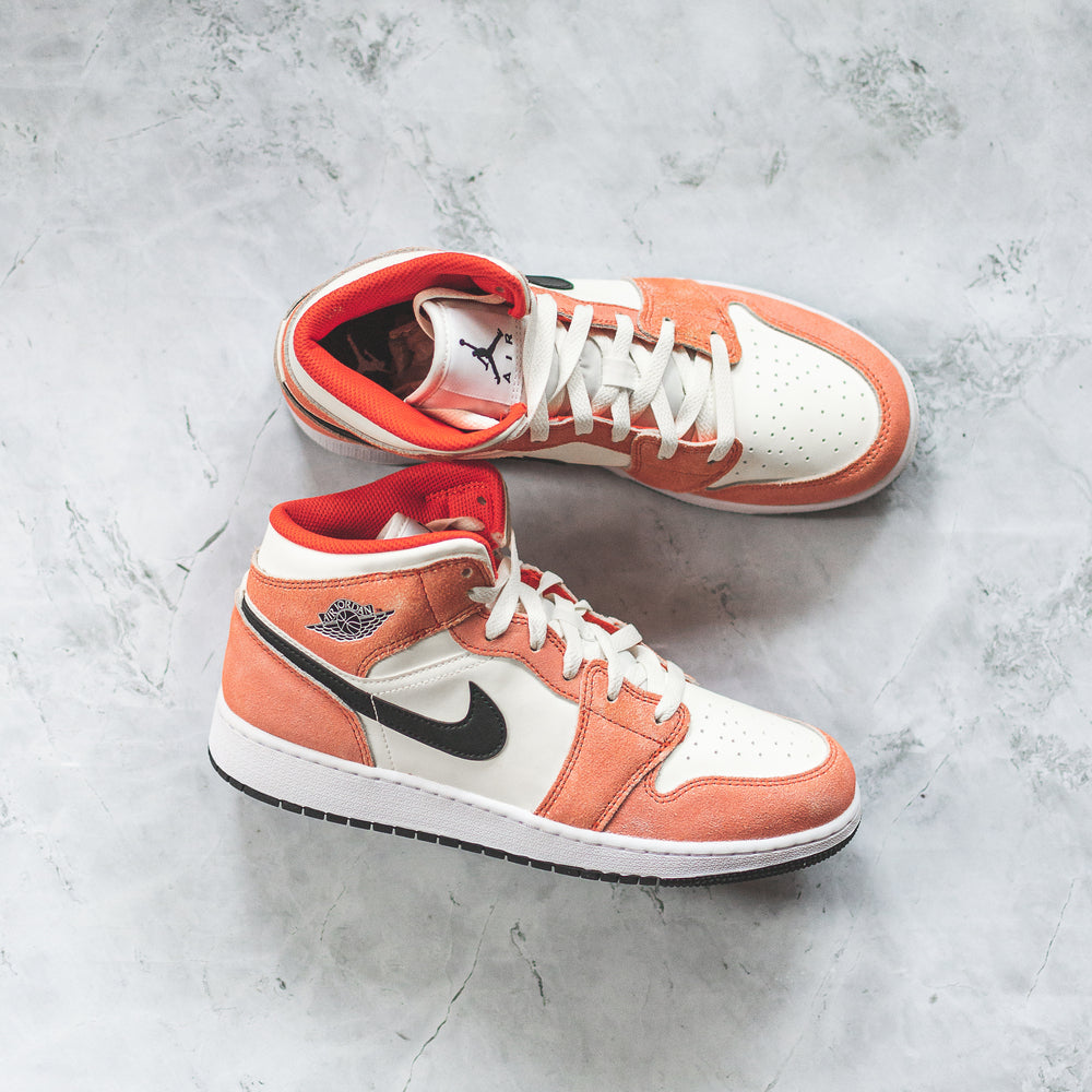 Jordan 1 Mid SE Orange Suede GS Swest Kicks