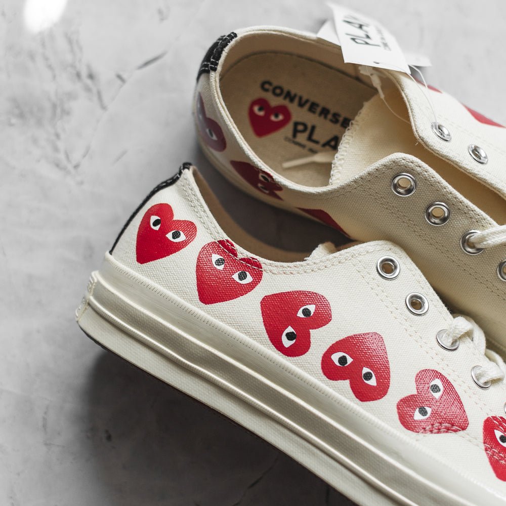 Converse Chuck Taylor All-Star 70 Ox Comme des Garcons Play Multi-Heart White - Swest Kicks