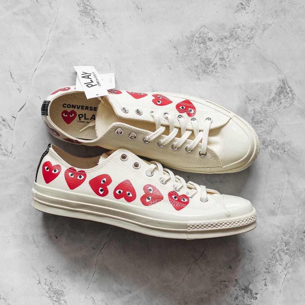 Converse Cdg Multi Heart White Low Converse X PLAY Comme Des