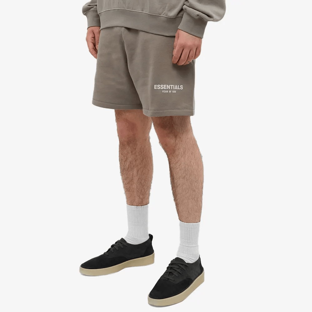 Fear of God ESSENTIALS Logo Sweat Shorts Desert Taupe - Swest Kicks