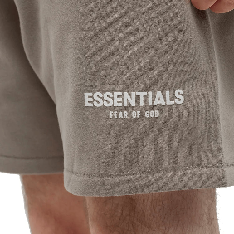 Fear of God ESSENTIALS Logo Sweat Shorts Desert Taupe - Swest Kicks