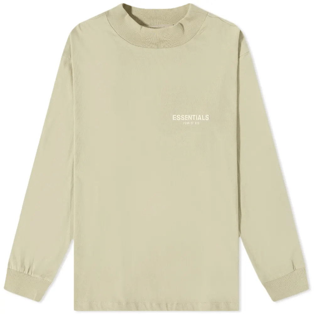 Fear of God ESSENTIALS Long Sleeve Logo Tee Wheat - Swest Kicks