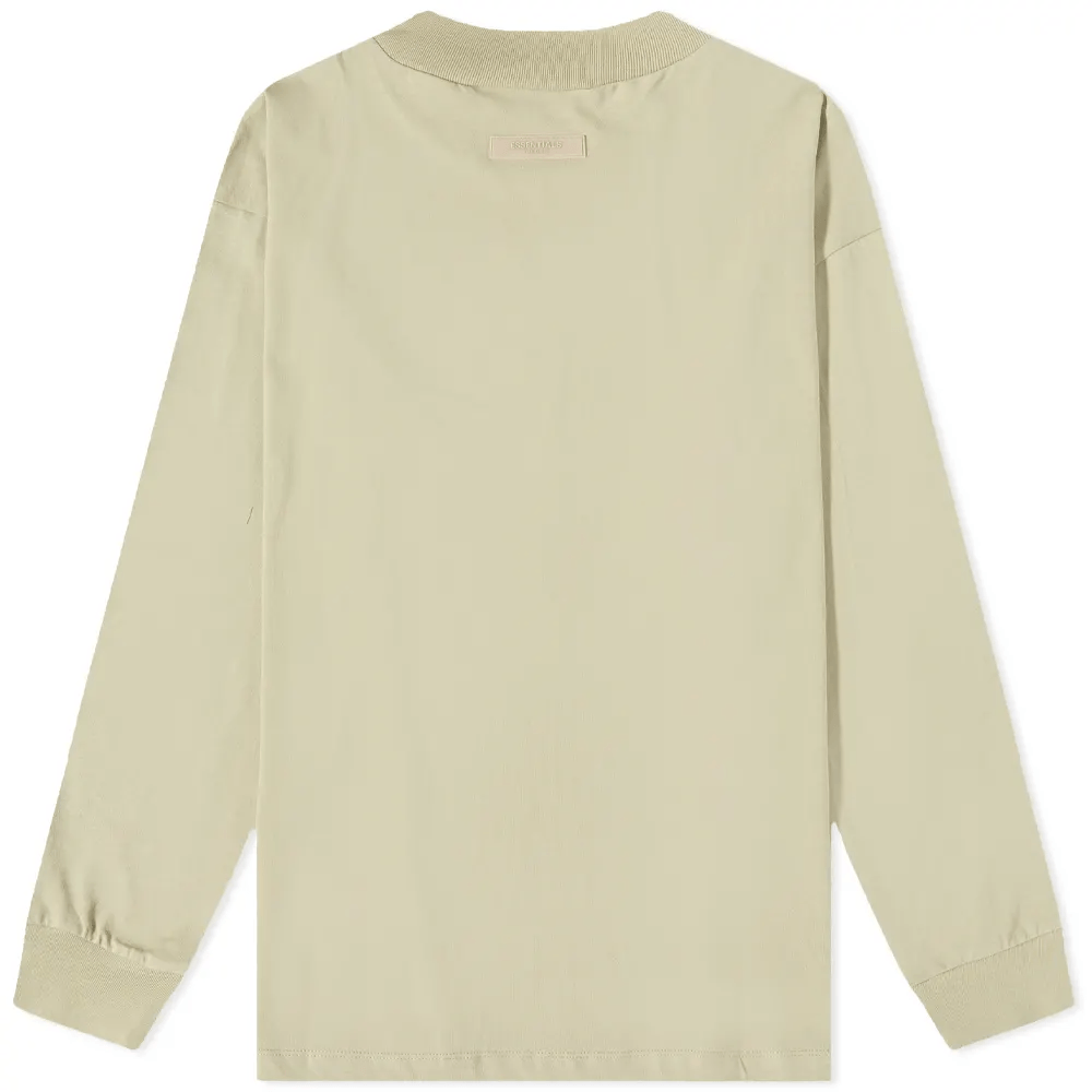 Fear of God ESSENTIALS Long Sleeve Logo Tee Wheat - Swest Kicks