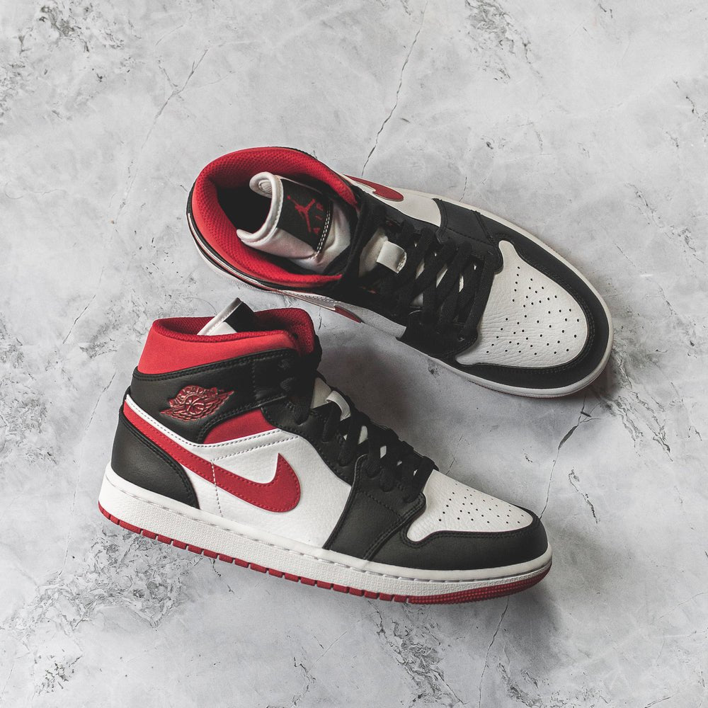 Jordan 1 Mid Gym Red Black White - Swest Kicks