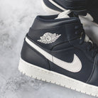 Jordan 1 Retro Mid Obsidian White - Swest Kicks