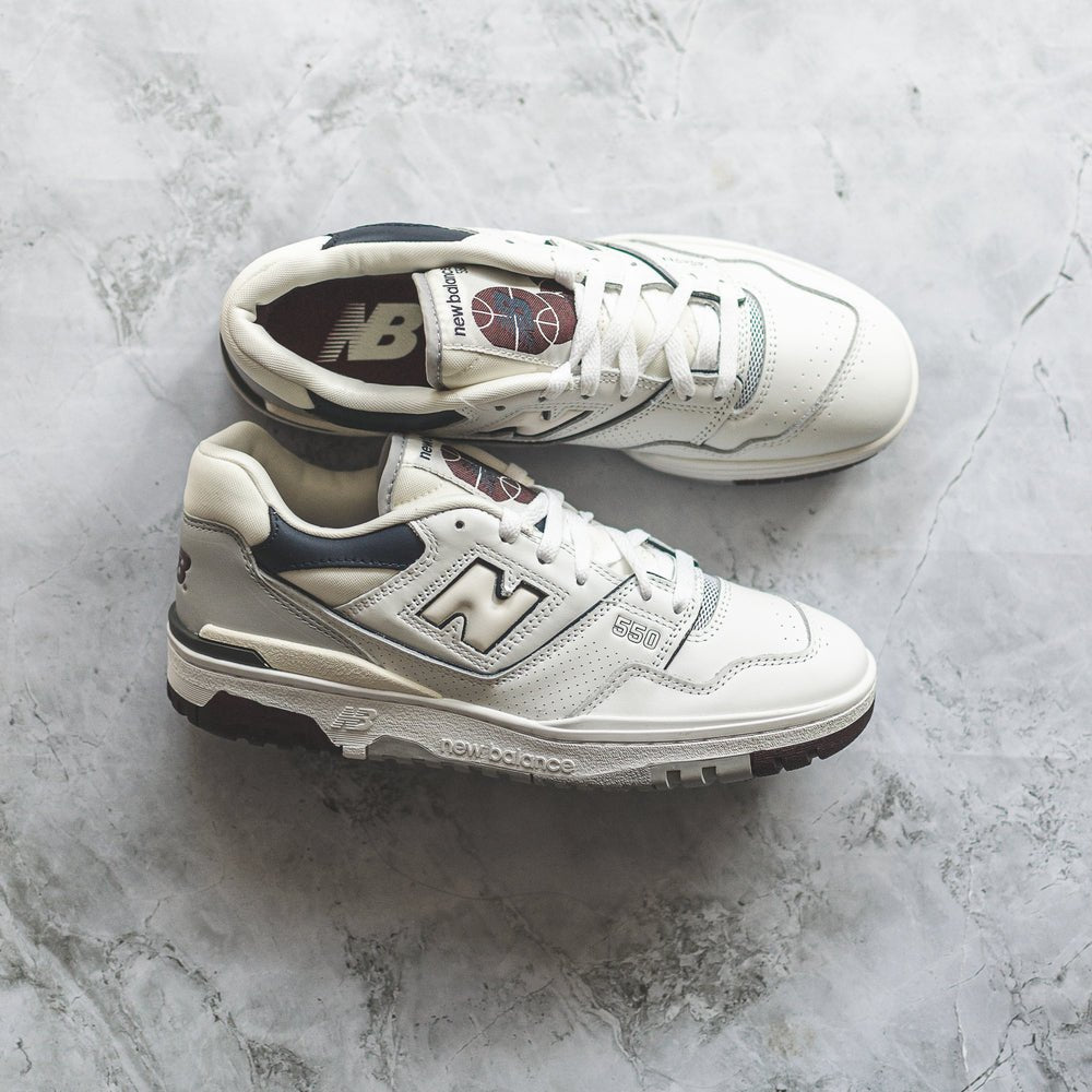 New Balance 550 White Burgundy Navy - Swest Kicks