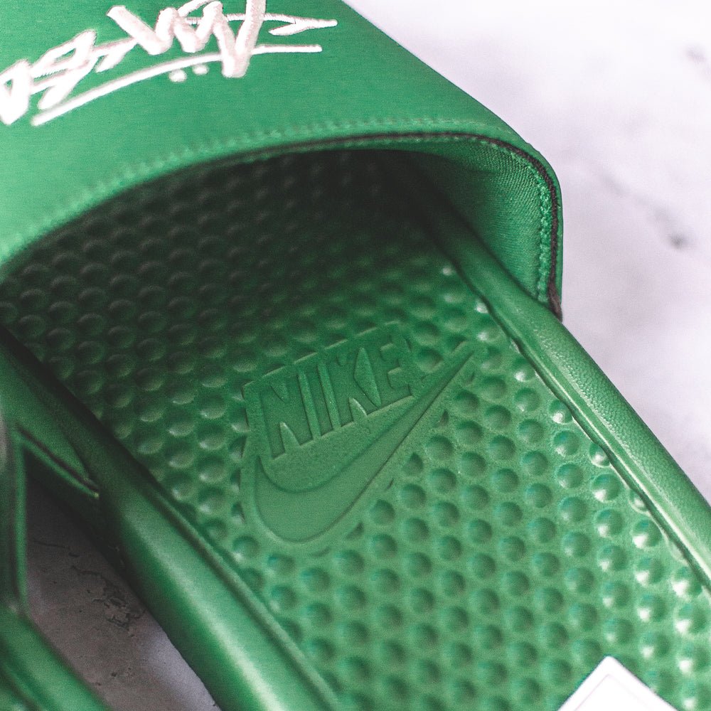 Nike benassi best sale stussy green